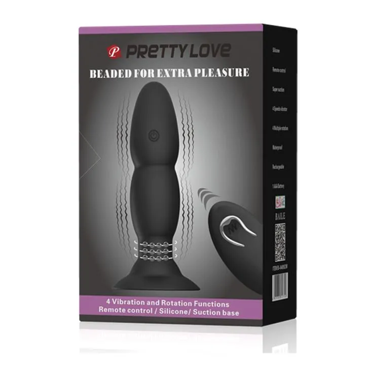 Анальная пробка Pretty Love RC Vibrating Butt Plug, 13,5 см (черный)
