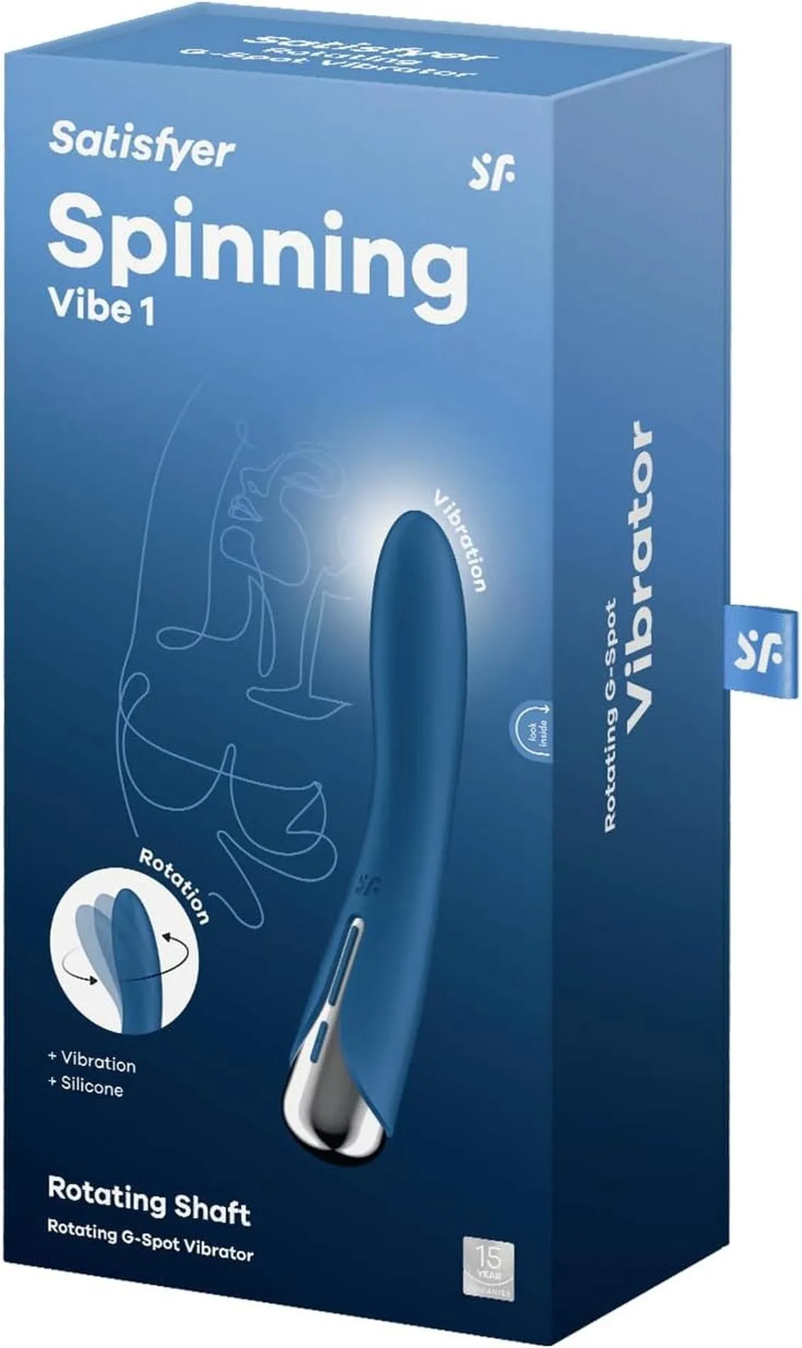 Вибратор Satisfyer Spinning Vibe 1, 17,5 см (синий)