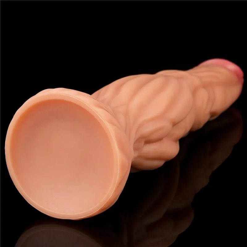 Lovetoy Dual-Layered Silicone Nature Cock - Dildo z przyssawką, W kolorze cielistym, 24, 5 cm