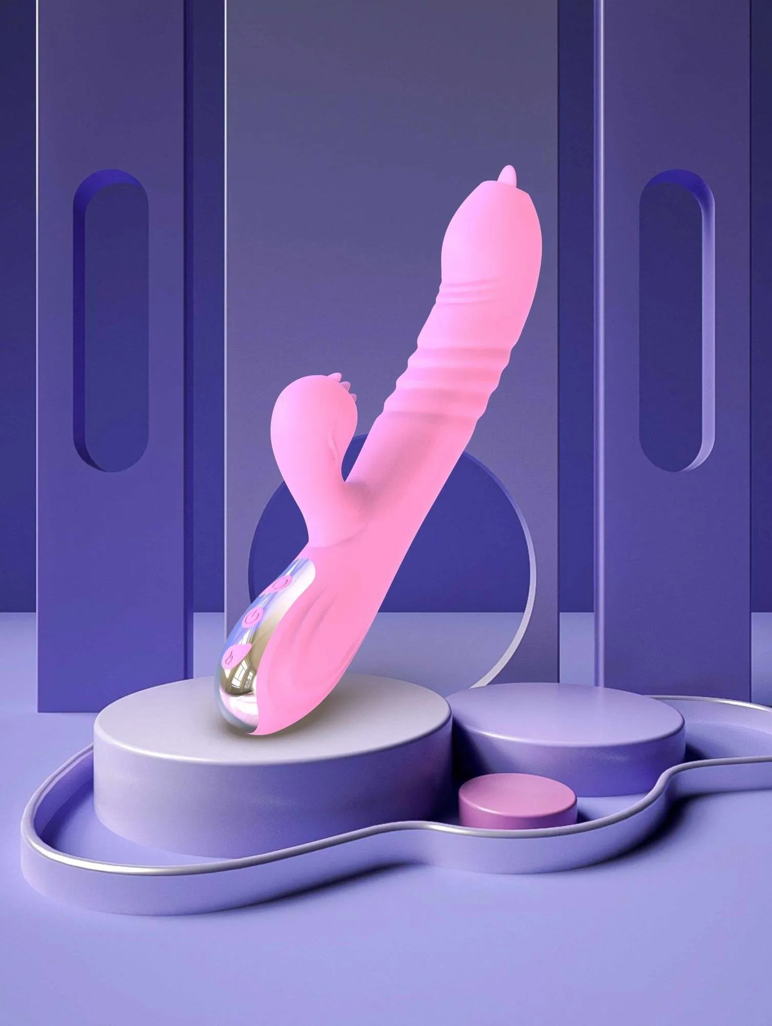 B - Series Lyla Fairy USB - Wibrator, Różowy, 25 cm