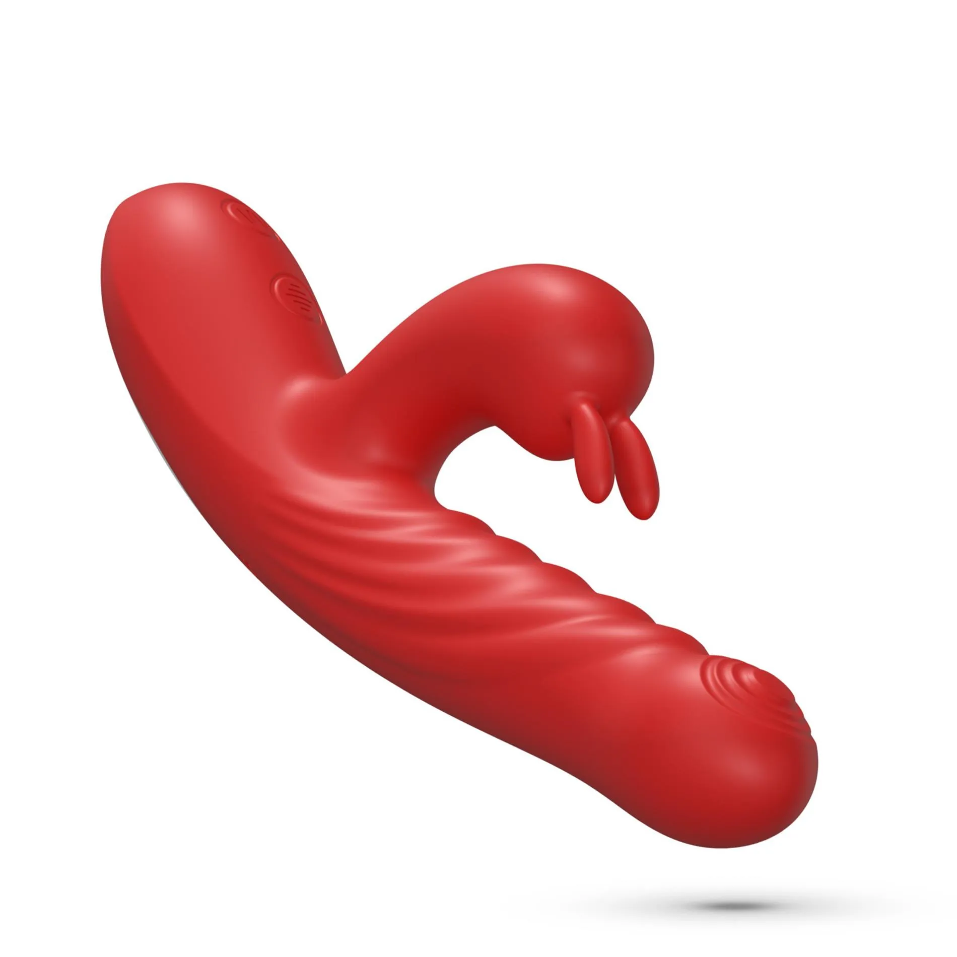 Вибратор-кролик Crushious Lapin Thrusting, 21.5 см (красный)