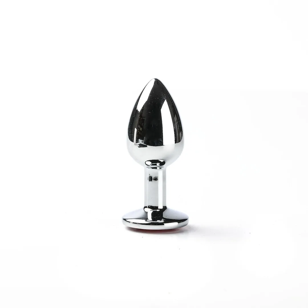 Анальная пробка с кристаллом Simply Pleasure S, 7 см (красный)