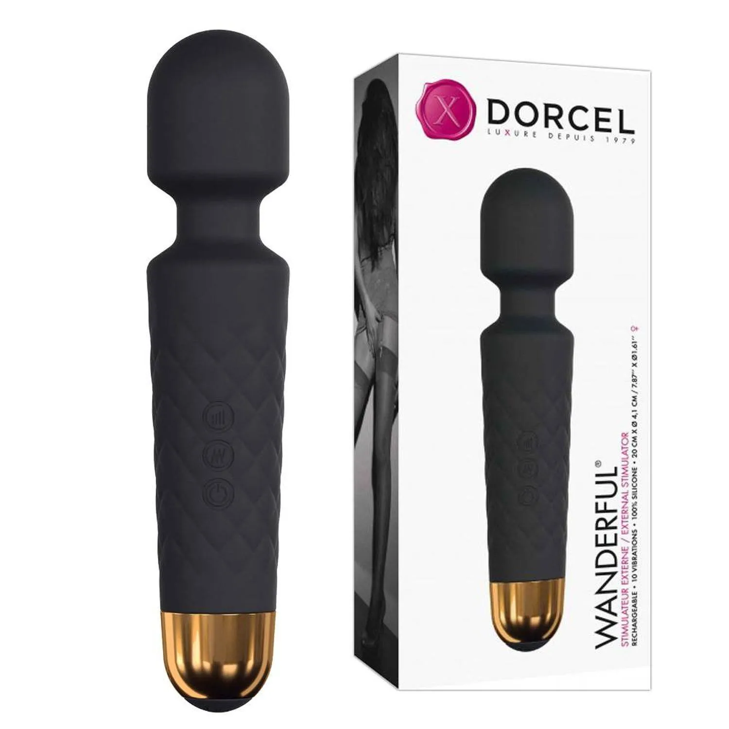 Dorcel Wanderful - Wibromasażer, Czarny, 20 cm, 20 cm