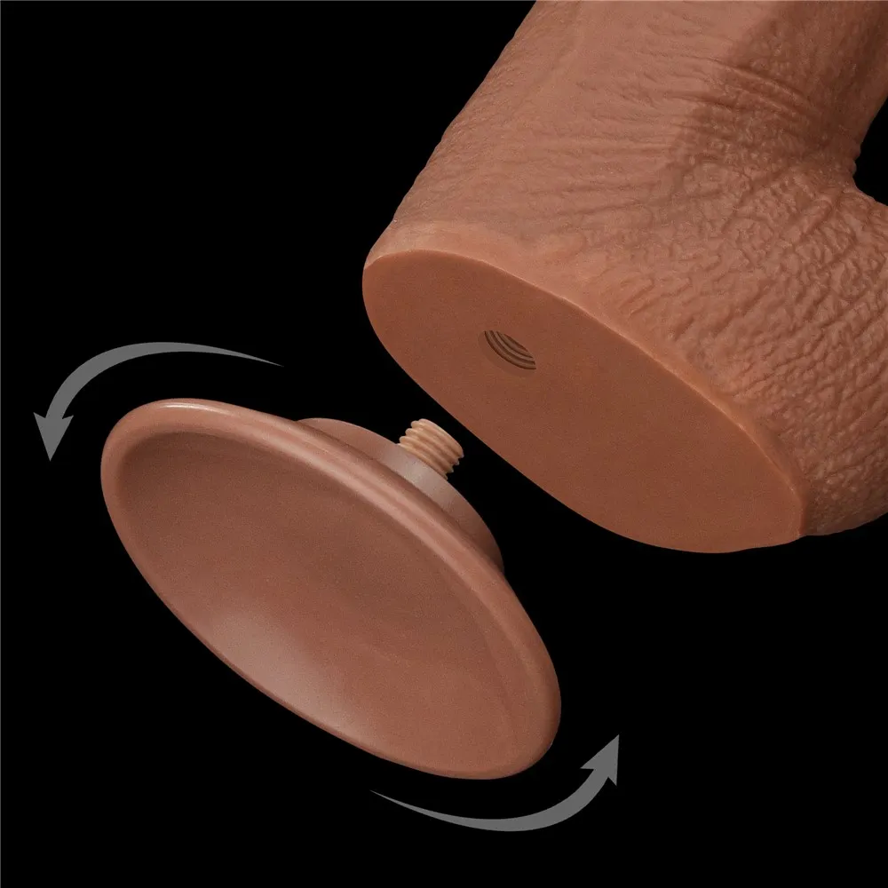Фаллоимитатор LoveToy Sliding-Skin Dual Layer Dong King Sized, 34 см (коричневый)