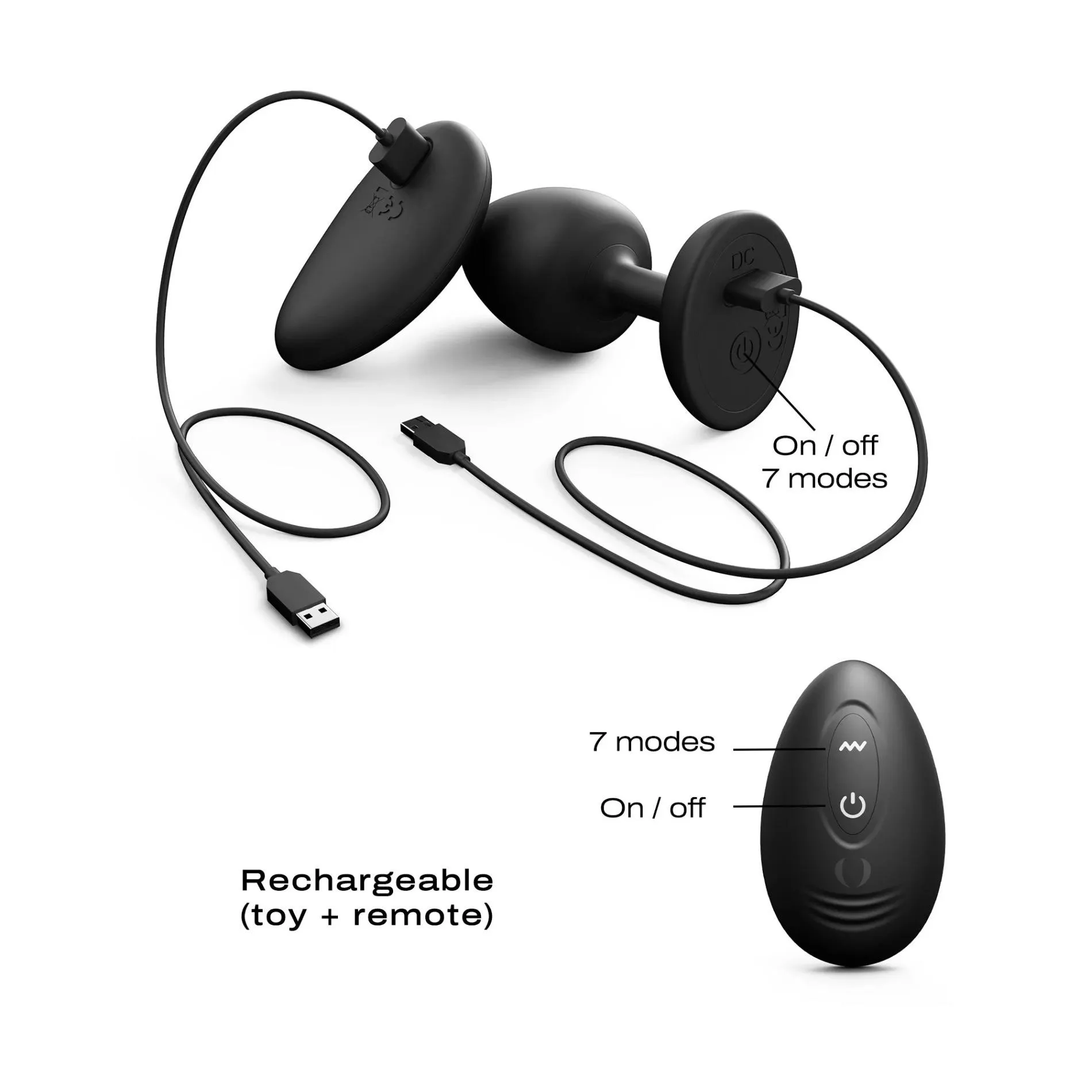 Анальна пробка Dorcel Geisha Plug Infinite M, 8.5 см (чорний)