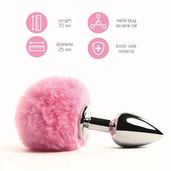 FeelzToys Bunny Tails - Korek analny, Różowy, 6, 5 cm