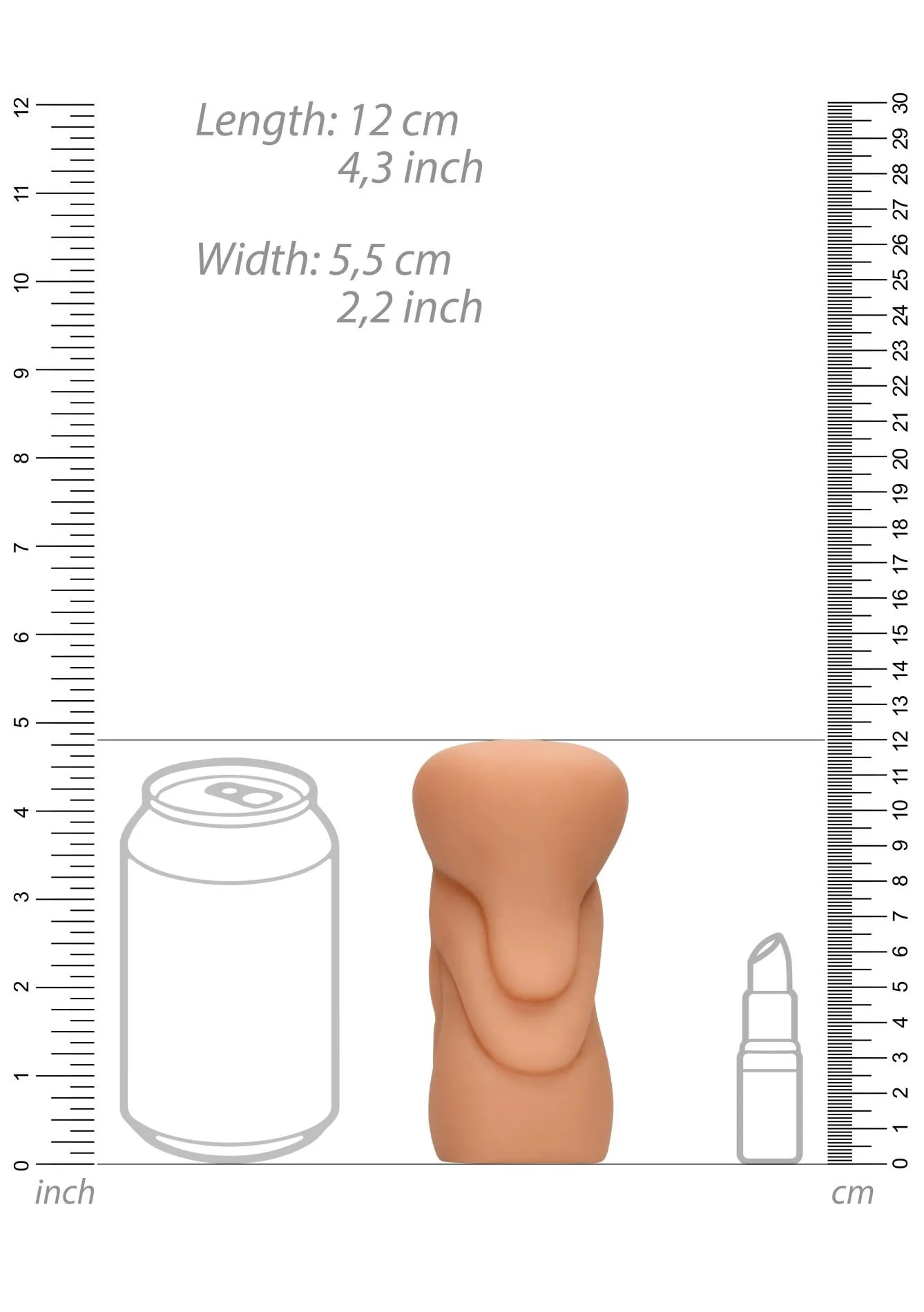 S-Line Flight Attendant - Masturbator analny, W kolorze cielistym, 11 cm