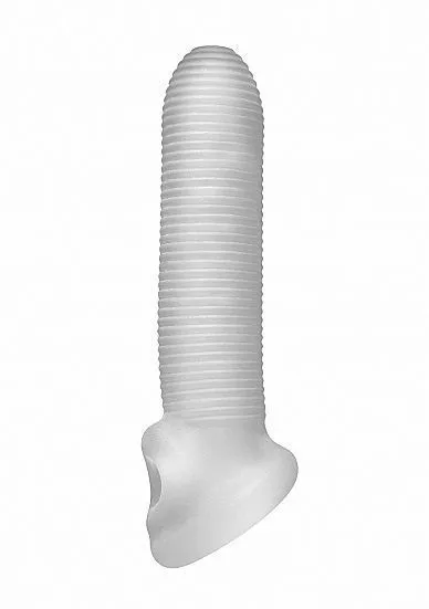 Perfect Fit Fat Boy Micro Ribbed Sheath - Nakładka na penisa, Przezroczysty, 14 cm