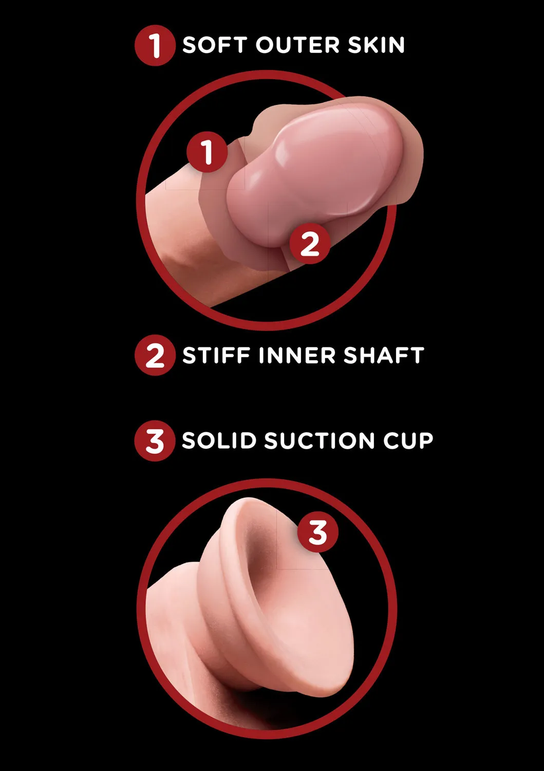 Фаллоімітатор King Cock 3D Cock Swinging Balls, 26 см (тілесний)