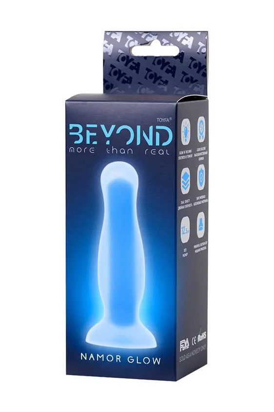 Toyfa Beyond Namor Glow - Korek analny, Niebieski, 12.5 cm