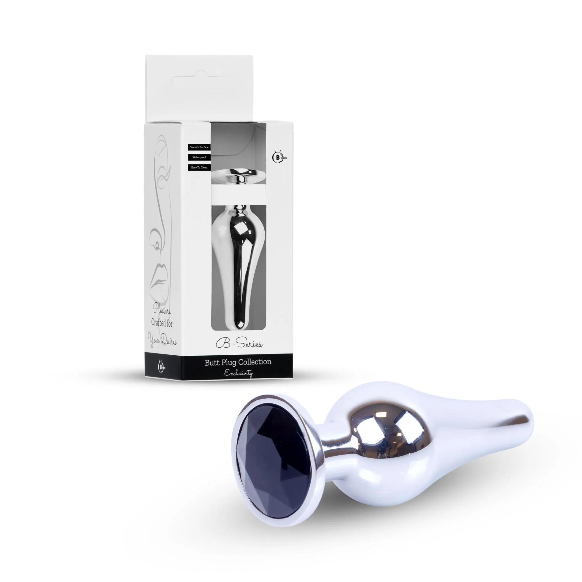 Анальная пробка B-Series HeavyFun Jewellery Silver Plug, 9.5 см (черный)