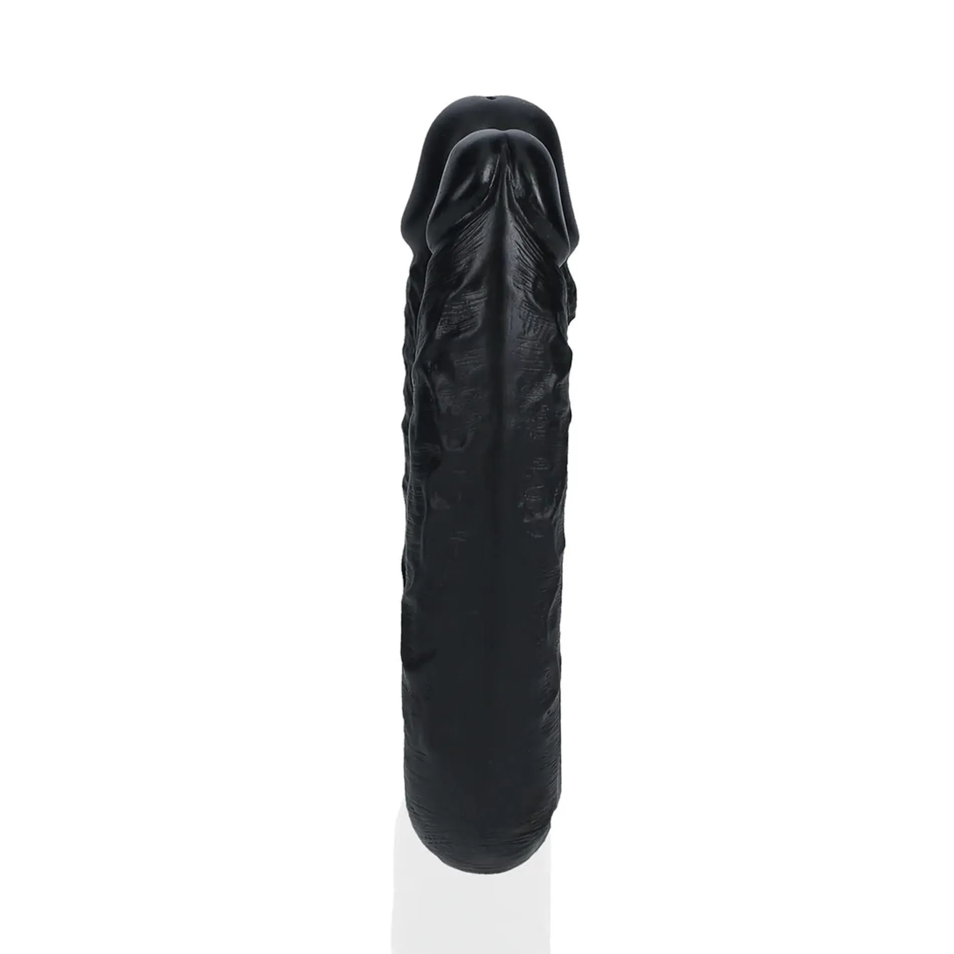 RealRock U Shaped - Dwustronny dildo B, Czarny, 25.5 cm
