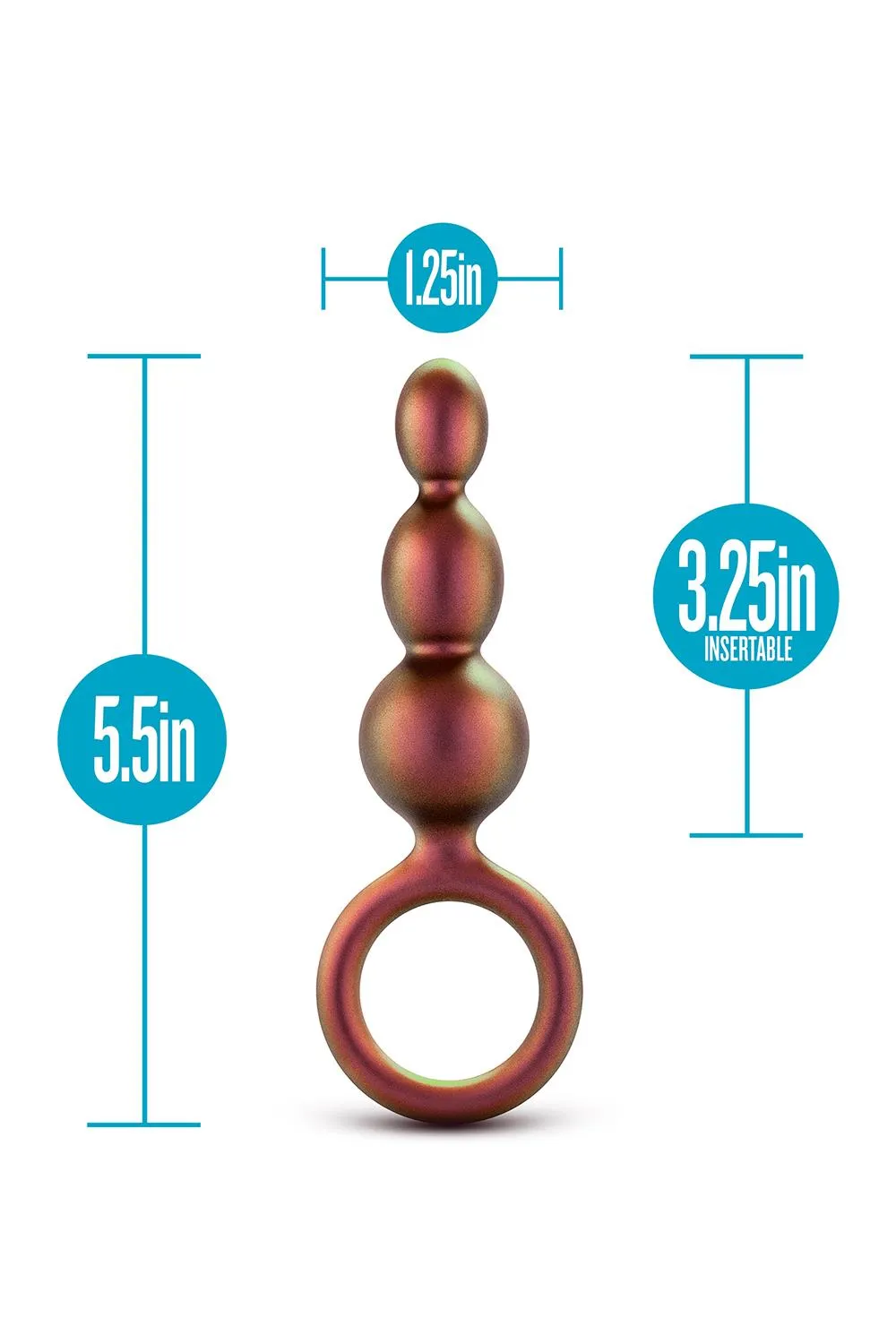 Анальна пробка Anal Adventures Matrix Beaded Loop Plug, 14 см (жовтогарячий)