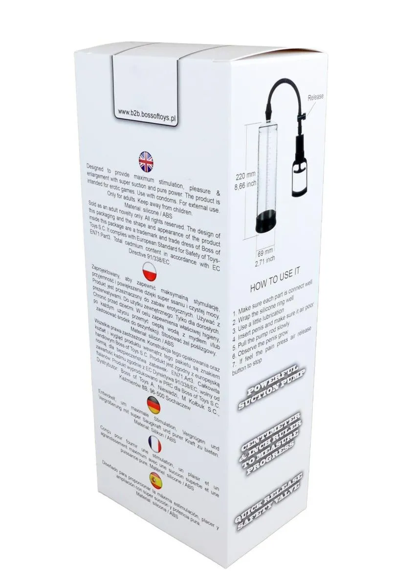 Помпа для пениса Boss Powerpump Max, 22 см (прозрачный)