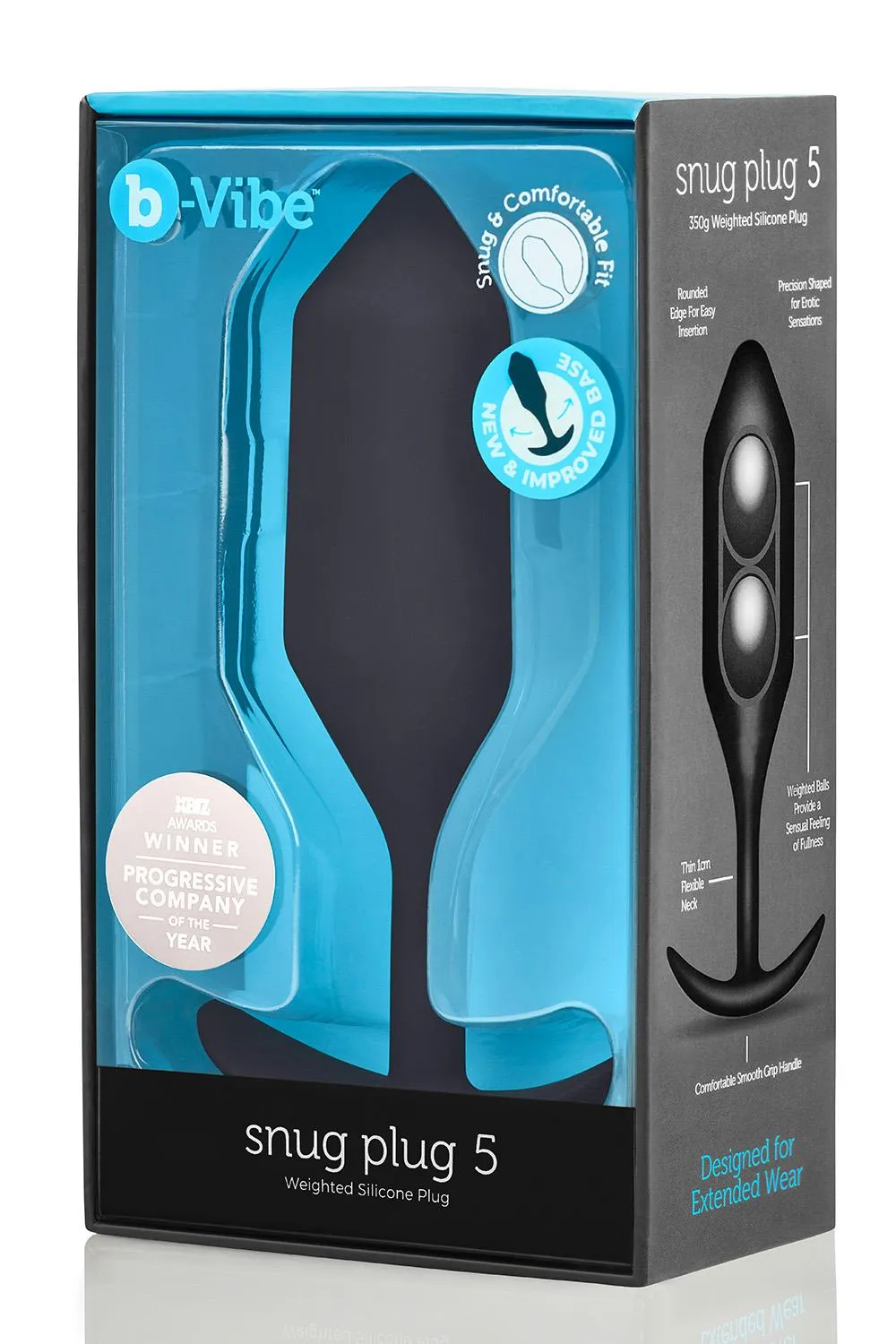 Анальная пробка B-Vibe Snug Plug 5, 16 см (черный)