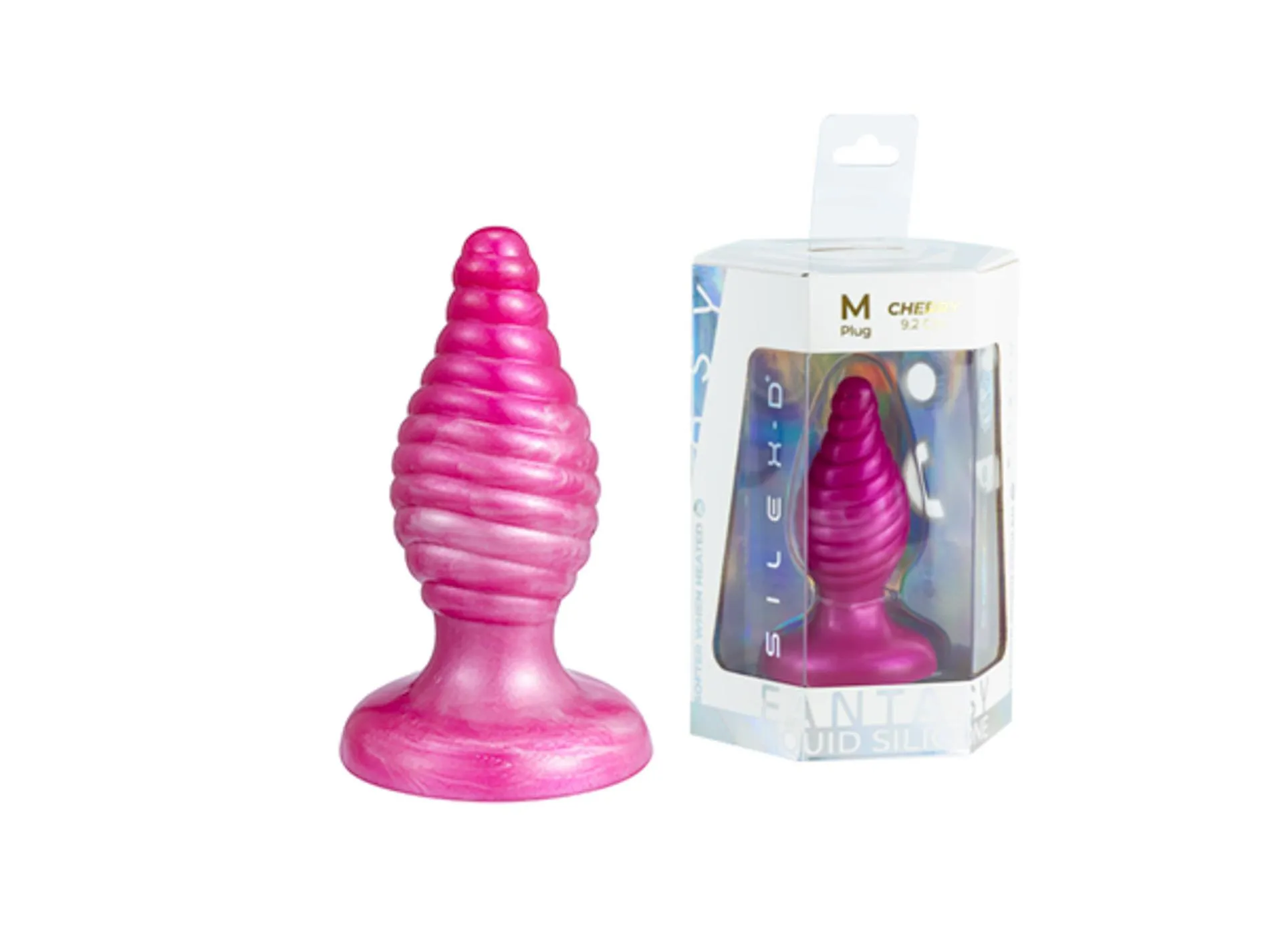 Silexd Cherry Plug - Korek analny, Różowy, 9.2 cm, M
