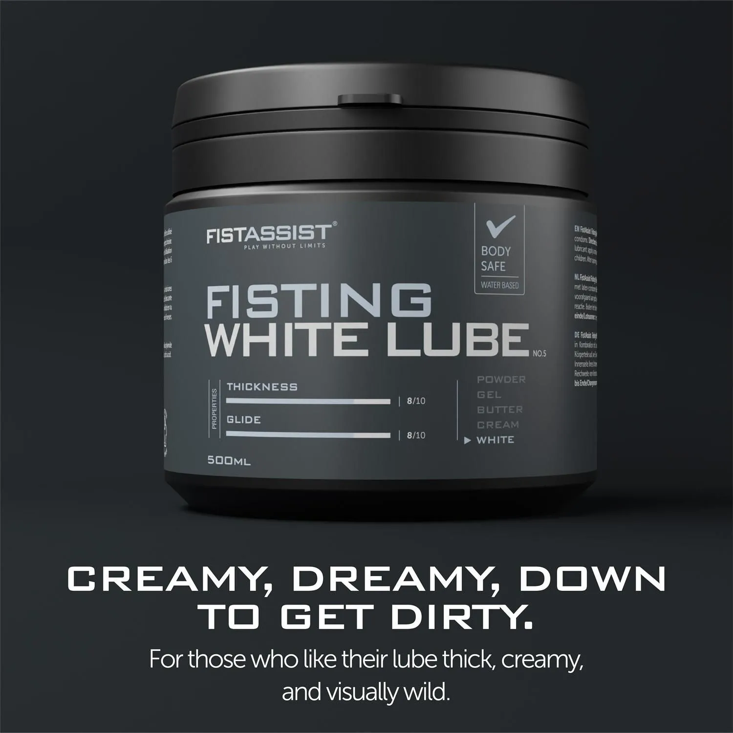Cobeco Fist Assist Fisting White Lube - Lubrykant do fisting, Bezzapachowy, 500 ml