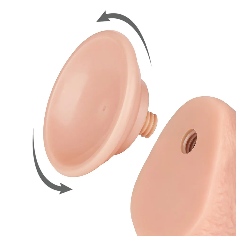 Lovetoy Sliding Skin Dual Layer Dong - Dildo, W kolorze cielistym, 19.5 cm
