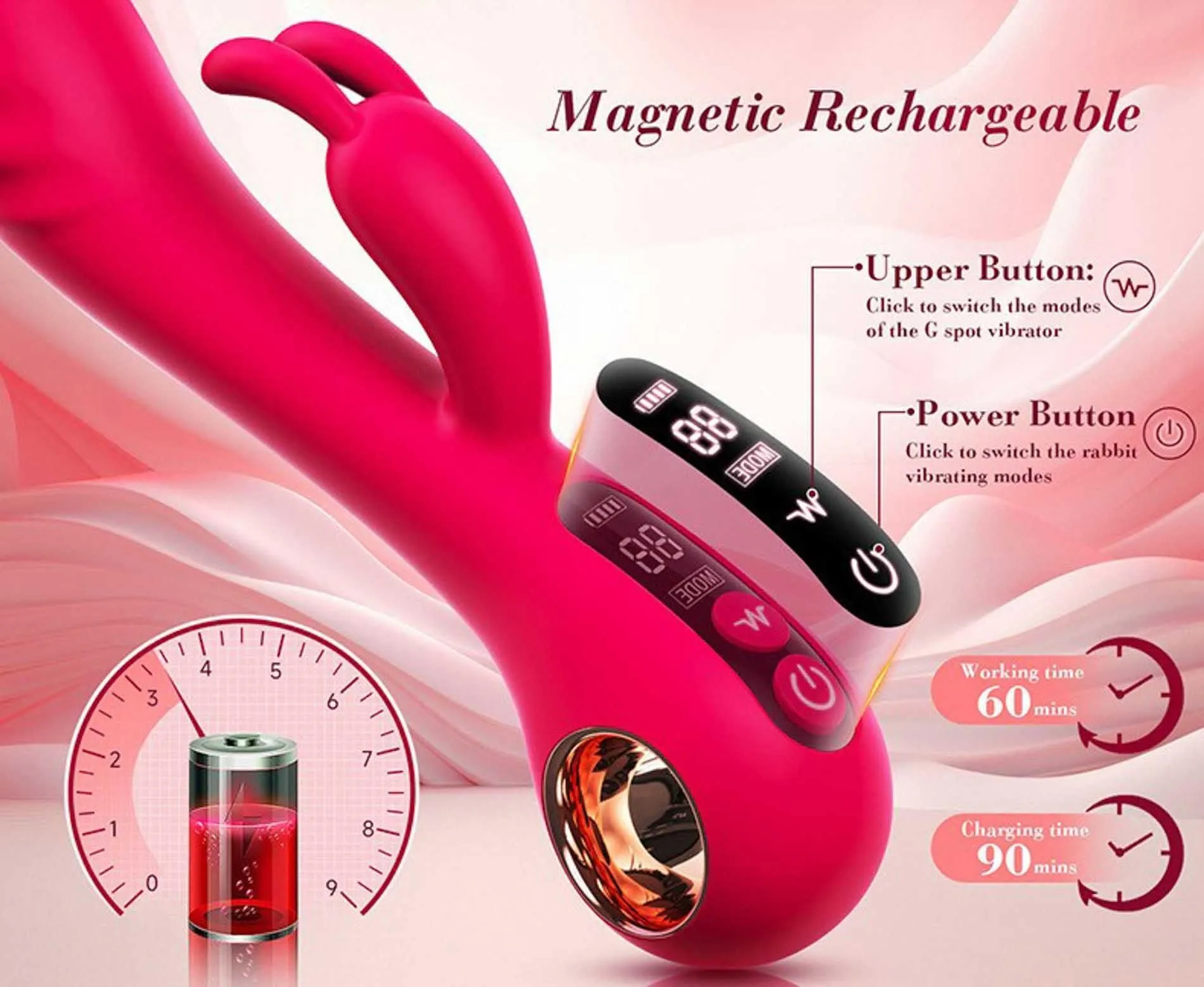 Вібратор-кролик B - Series Cute Rabbit G-Spot, 22.3 см (рожевий)