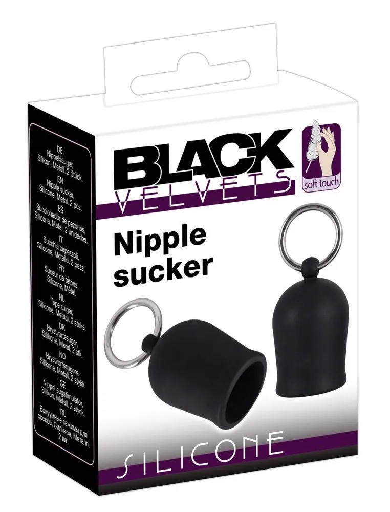 Black Velvets Nippel Sucker - Pompki do sutek, Czarny, 4 cm