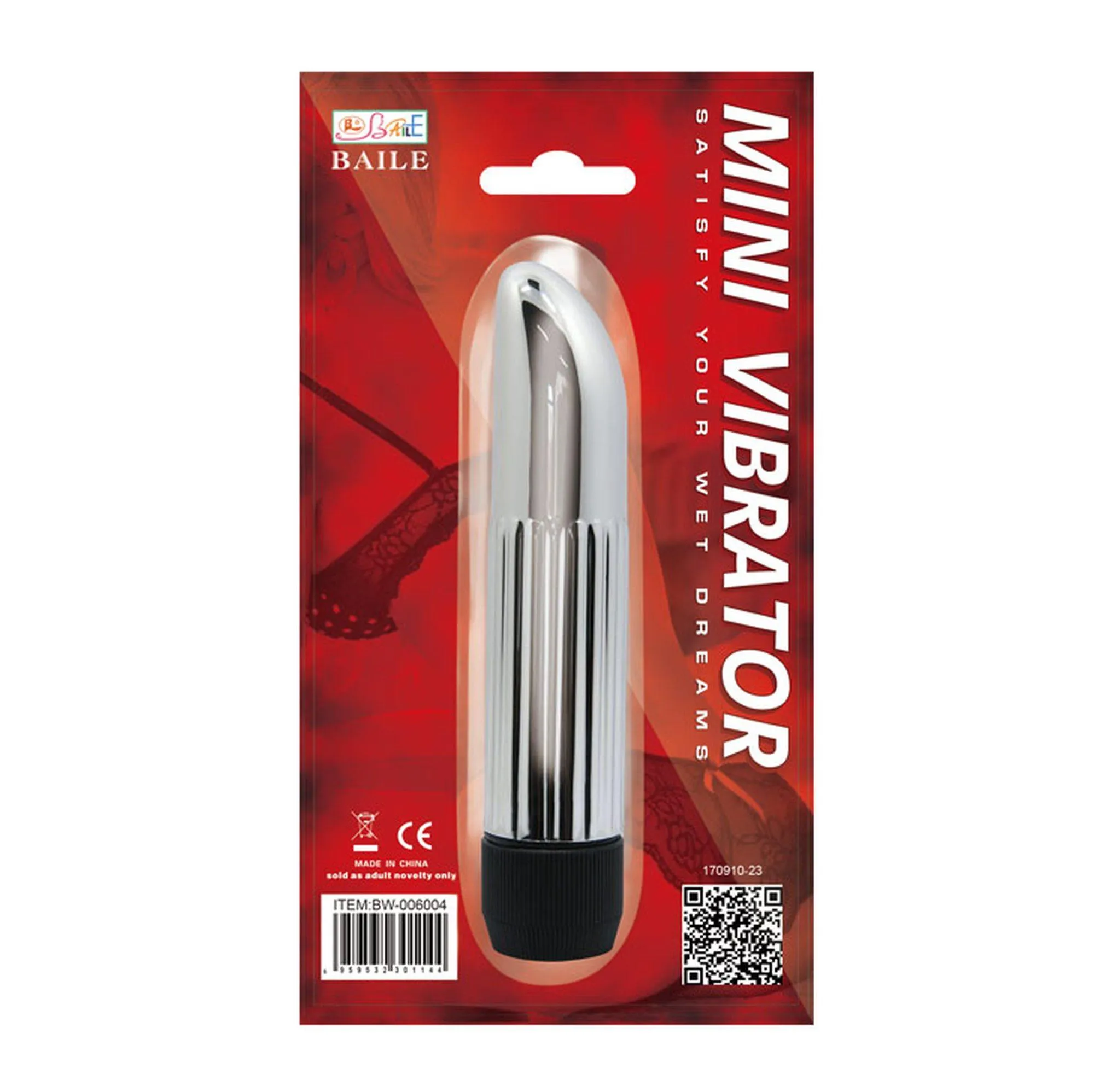 BAILE Mini Vibrator - Wibrator, Srebro, 14 cm