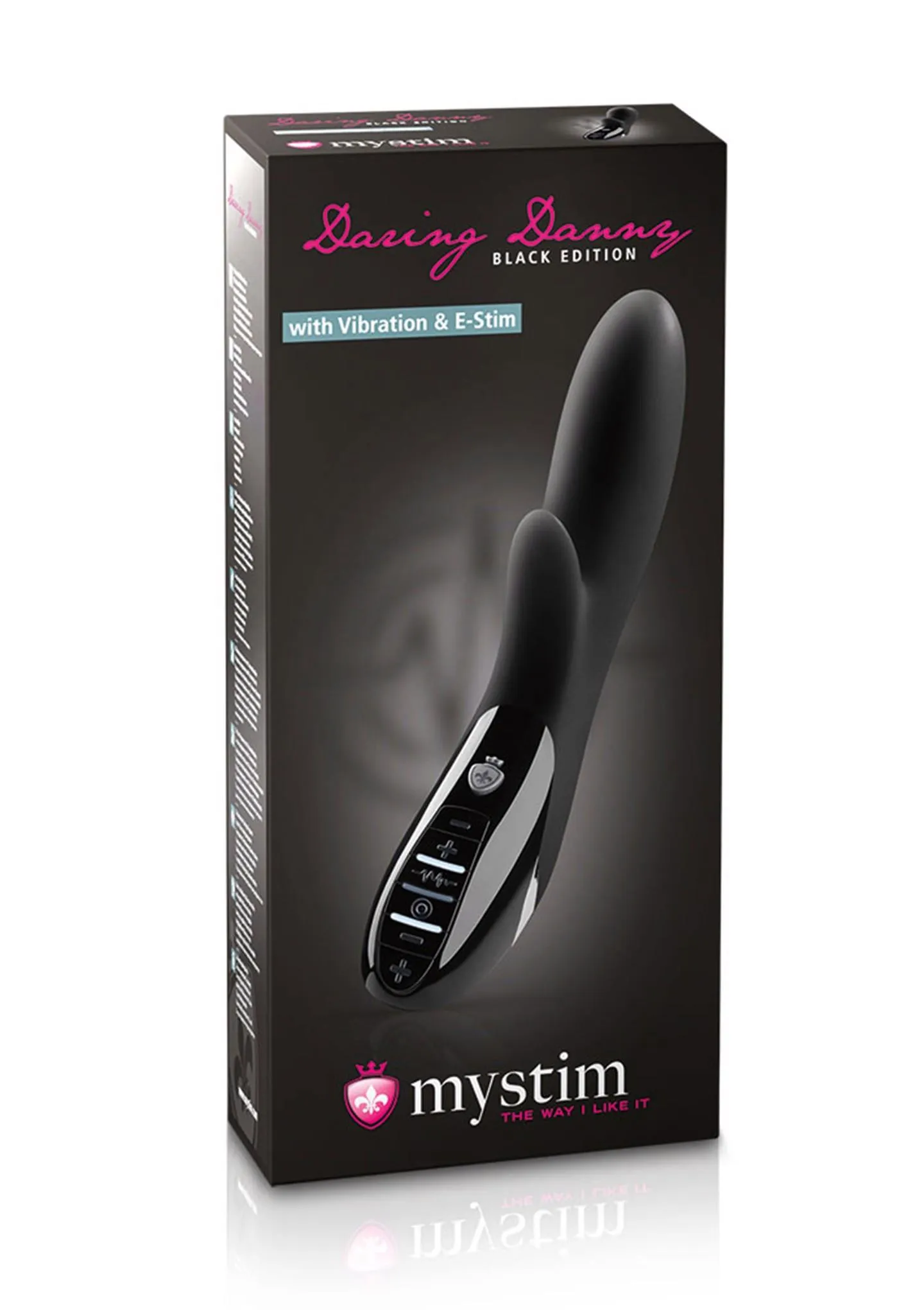 MyStim Daring Danny - Wibrator królik, Czarny, 27 cm