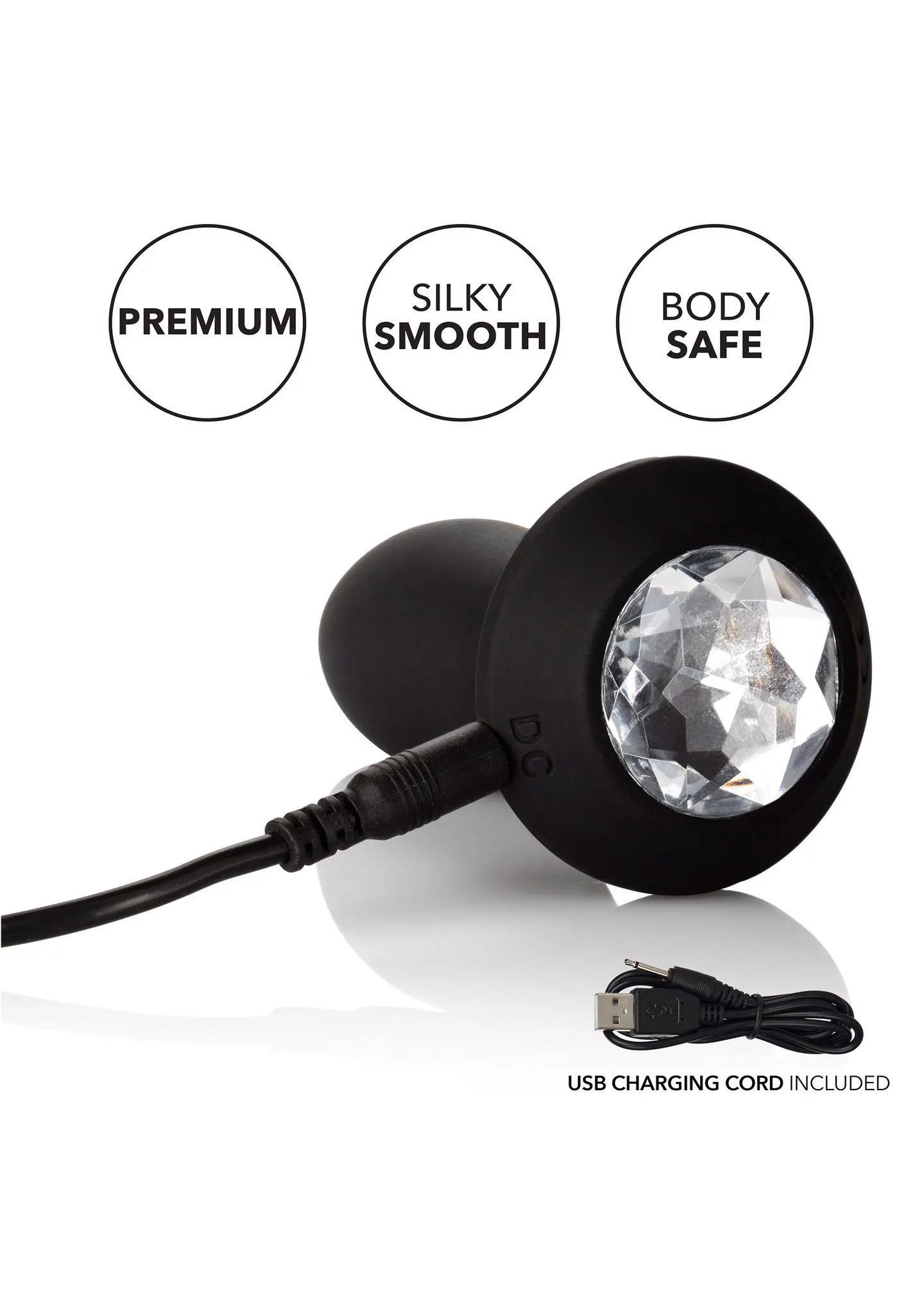 Анальная пробка Calexotics Petite Crystal Probe, 9.5 см (черный)