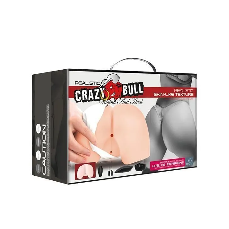 Crazy Bull Vagina and Anal - Realistyczny masturbator, W kolorze cielistym, 19 cm