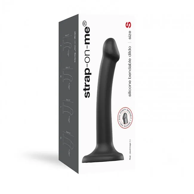 Strap-on-me Bendable Double Density - Dildo, Czarny, 17 cm, S