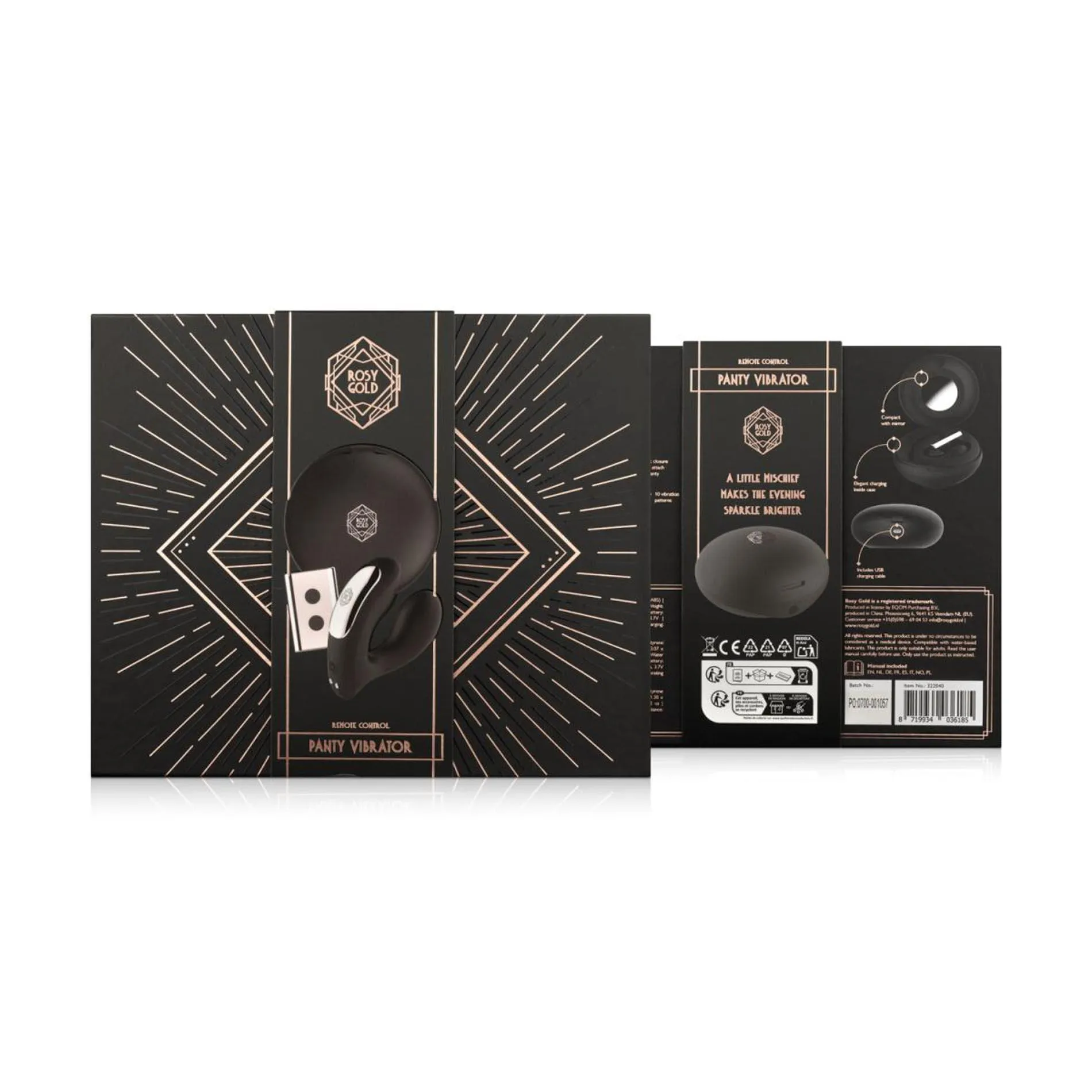 Вібратор у трусики Rosy Gold, 7.8 см (чорний)