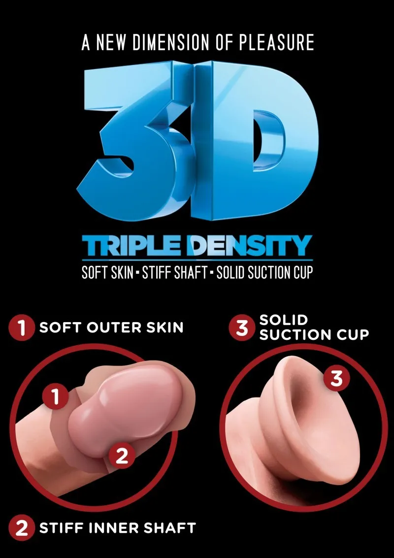 Фаллоимитатор King Cock Plus Triple Density, 19 см (телесный)