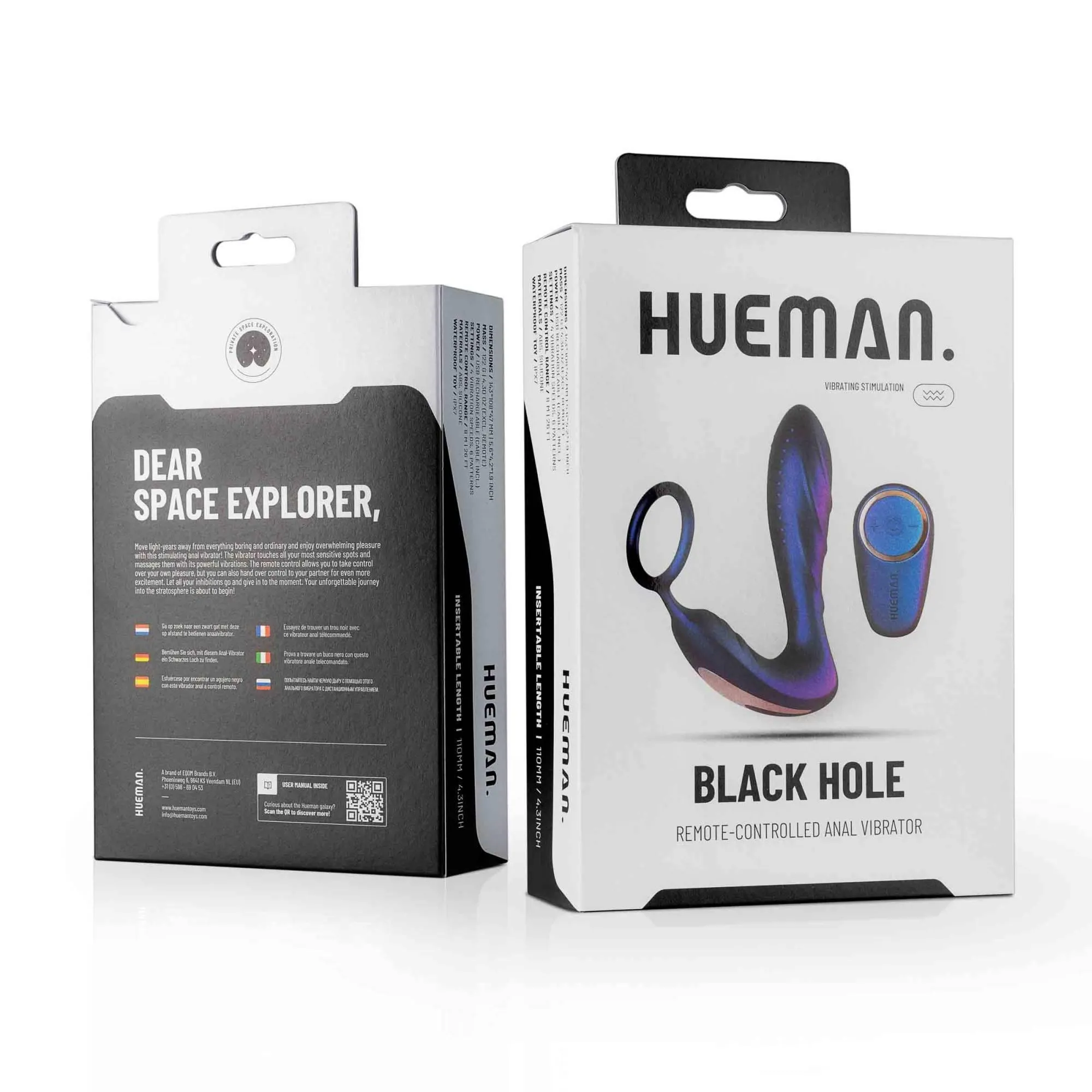 Стимулятор простаты Hueman Black Hole Anal Vibrator, 14,3 см (фиолетовый)