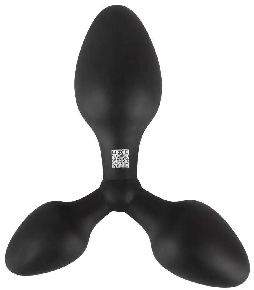 Анальная пробка Black Velvets Triple Butt Plug, 13.8 см (черный)