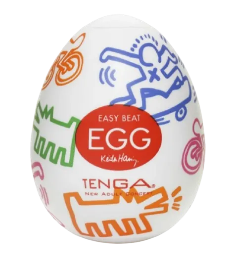 Tenga Egg Keith Haring Street - Masturbator jajko, Przezroczysty, 7 cm
