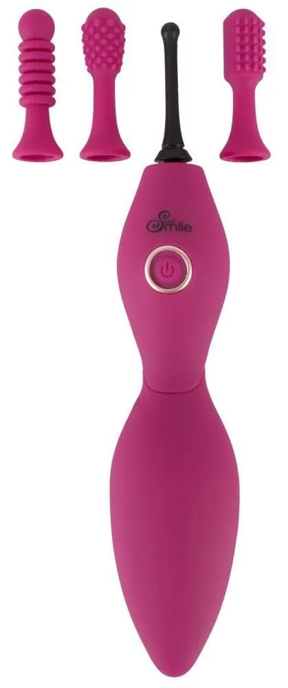 Кліторальний вібратор Sweet Smile Spot Vibrator With 3 Tips, 17,9 см (рожевий)