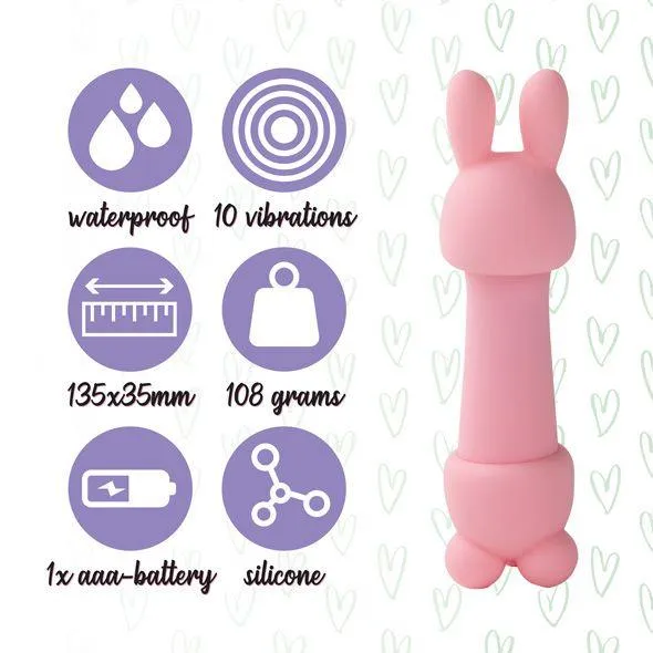 Міні-вібратор FeelzToys Mister Bunny, 13,5 см (рожевий)