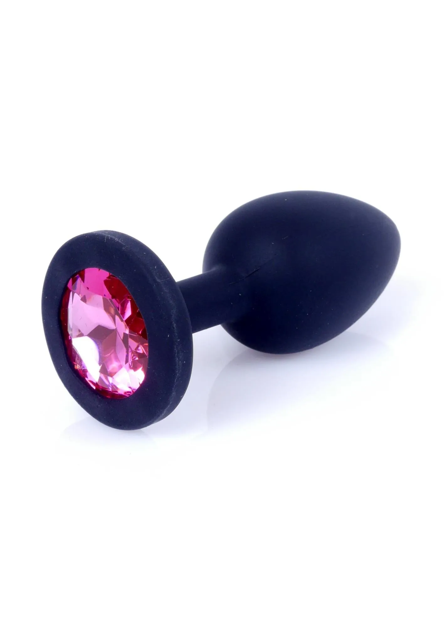 Силиконовая анальная пробка с кристаллом Boss Plug Jewellery, 8 см (розовый)