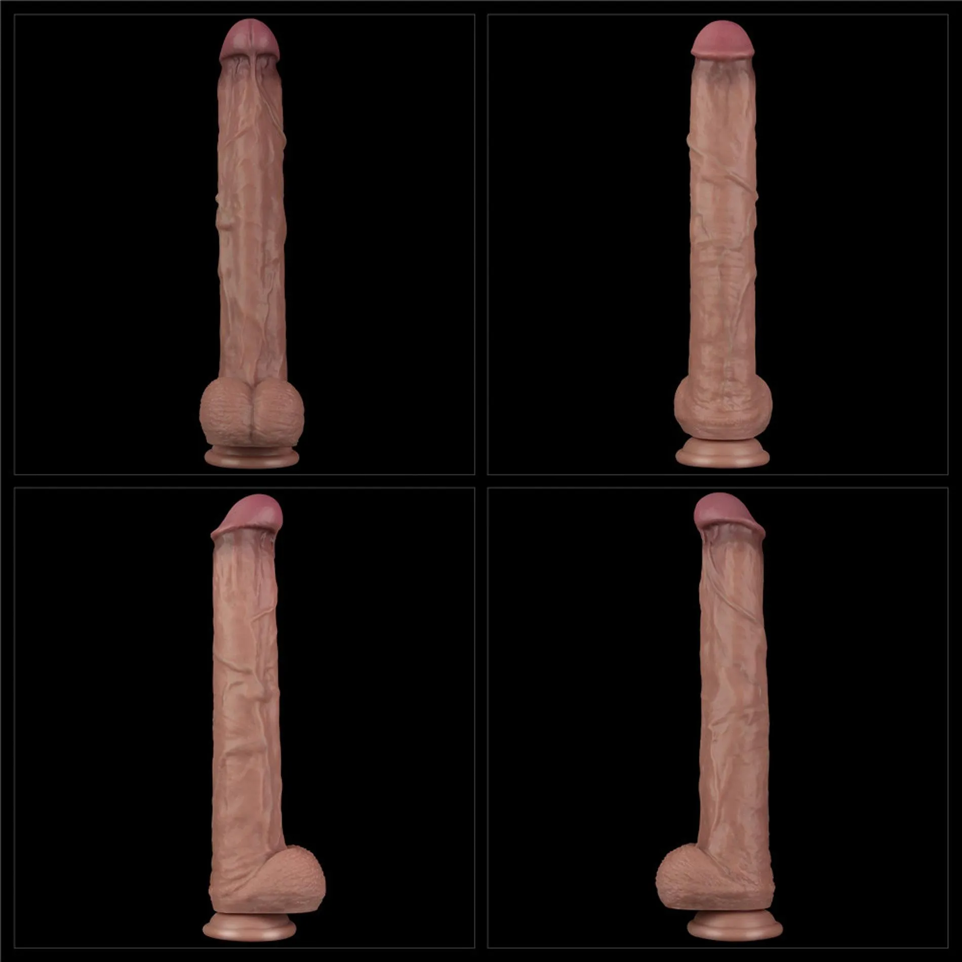 Фалоімітатор Dual-Layered Silicone Nature Cock 14.5'', 37.5 см (коричневий)
