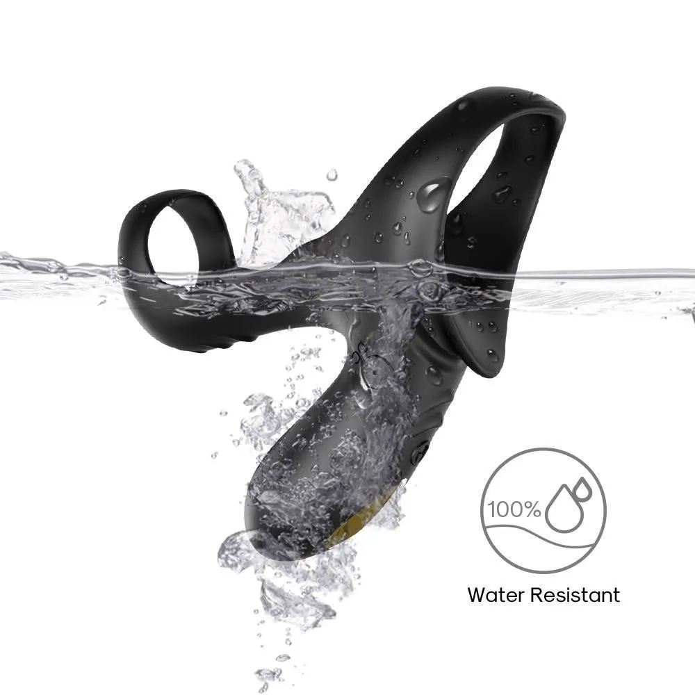 B - Series Joy Ranger - Wibrująca nakładka na penisa, Czarny, 10.9 cm