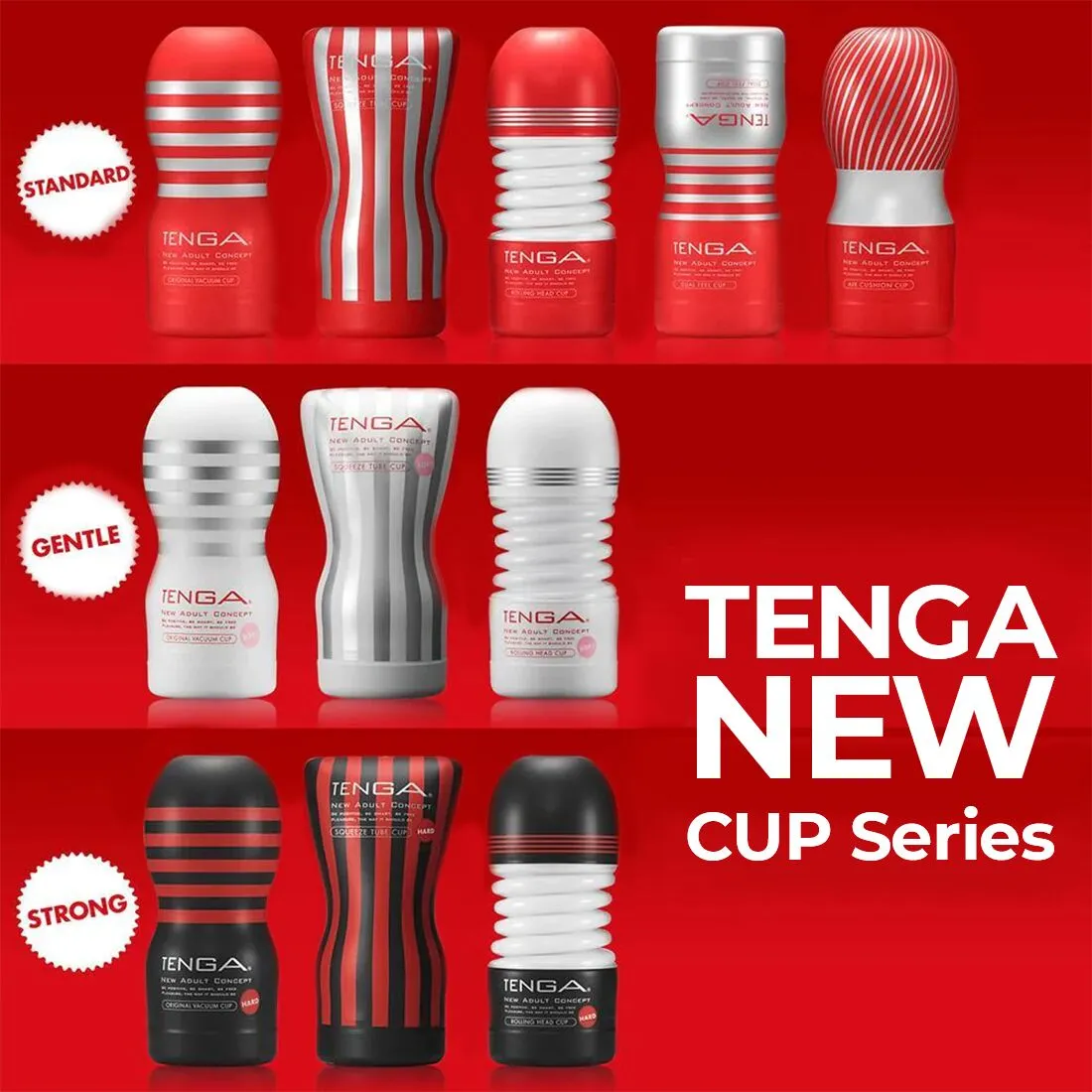 Tenga Original Vacuum Cup Strong - Masturbator, Biały, 16, 5 cm