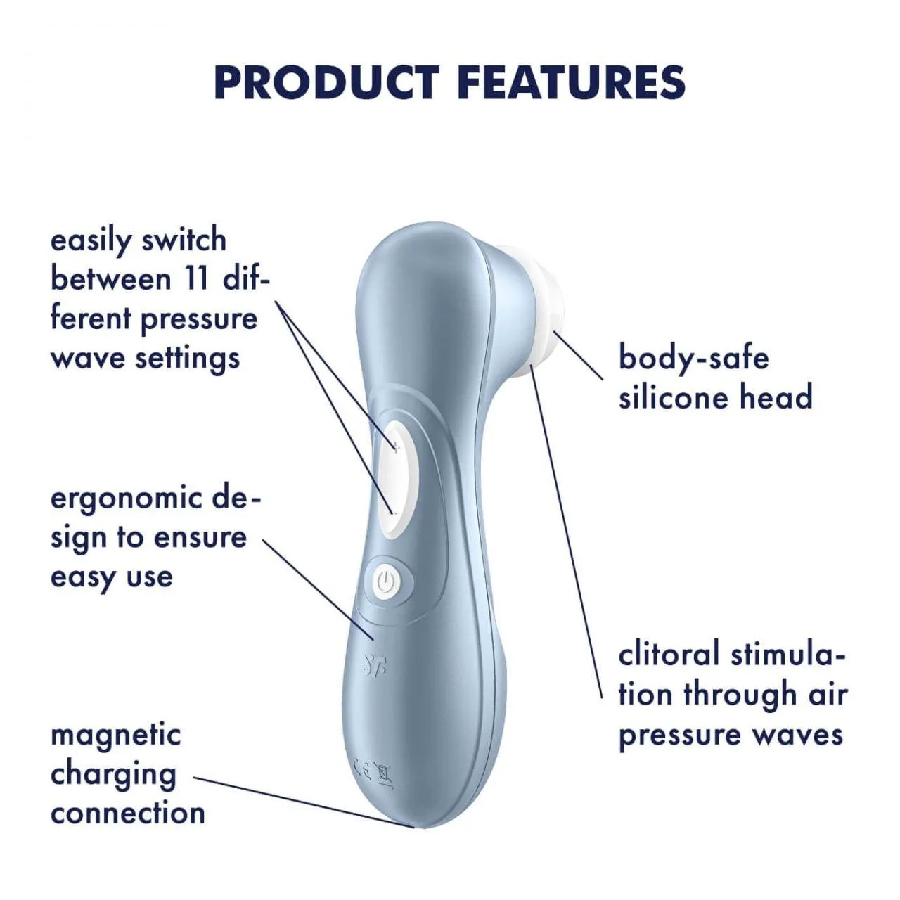Satisfyer Pro 2 - Bezdotykowy stymulator łechtaczki, Niebieski, 16 cm