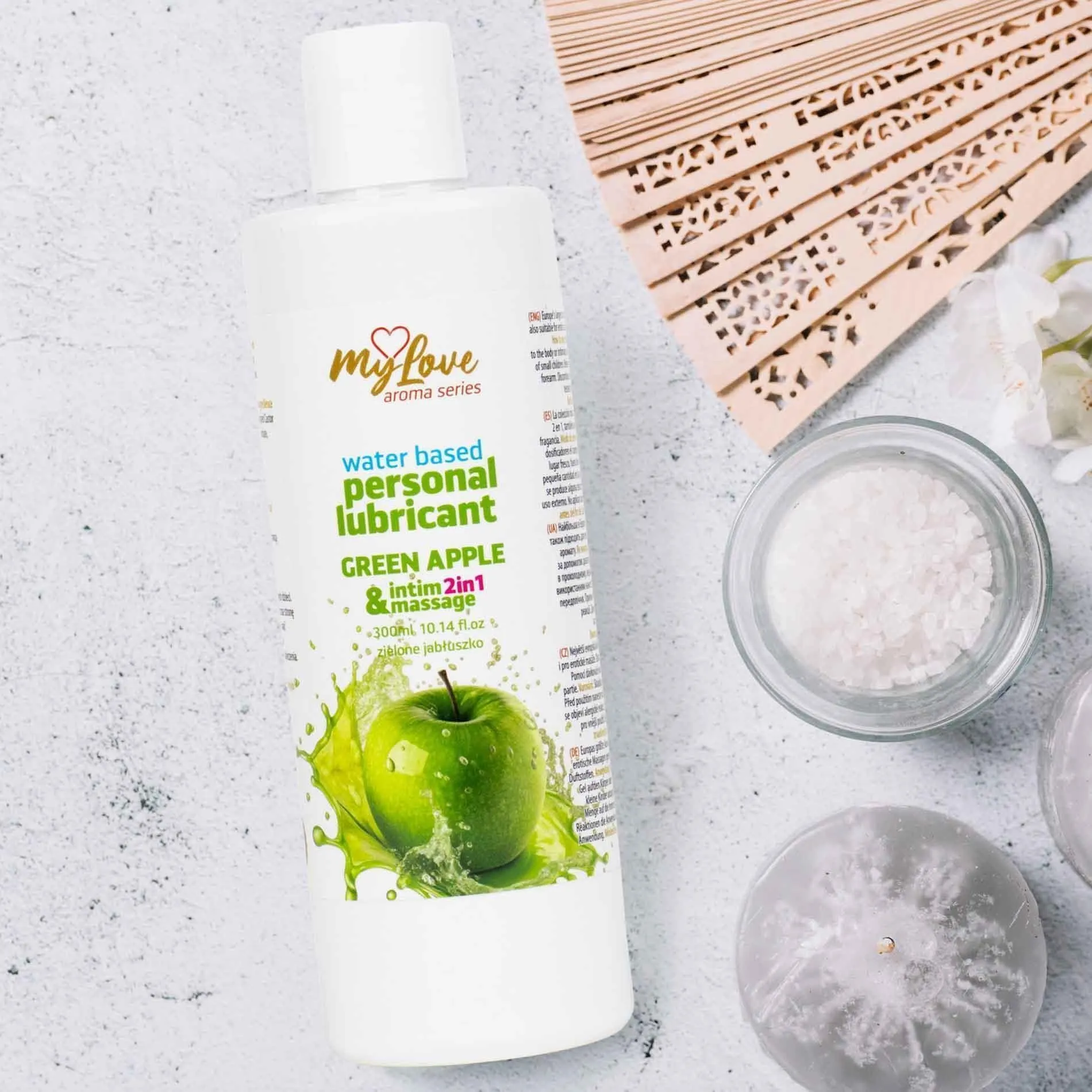 Лубрикант MyLove Aroma Series Intim&Massage 2in1 Green Apple, 300 мл