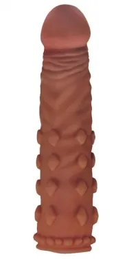 Насадка на пенис Lovetoy Pleasure X-Tender Series, 17.5 см (коричневый)