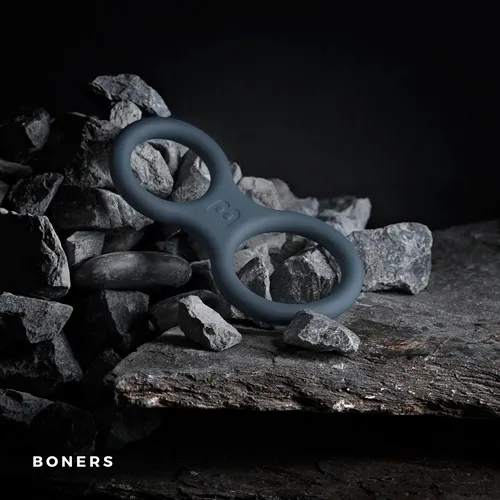 Эрекционное кольцо Boners Classic Cock & Ball Ring, 10,5 см (серый)