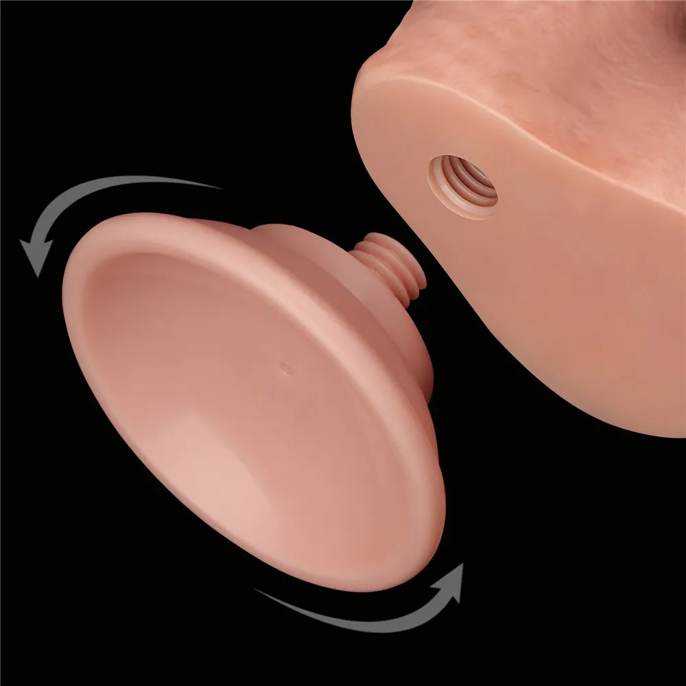 Фаллоимитатор LoveToy Sliding-Skin Dual Layer Dong 7", 18.3 см (телесный)