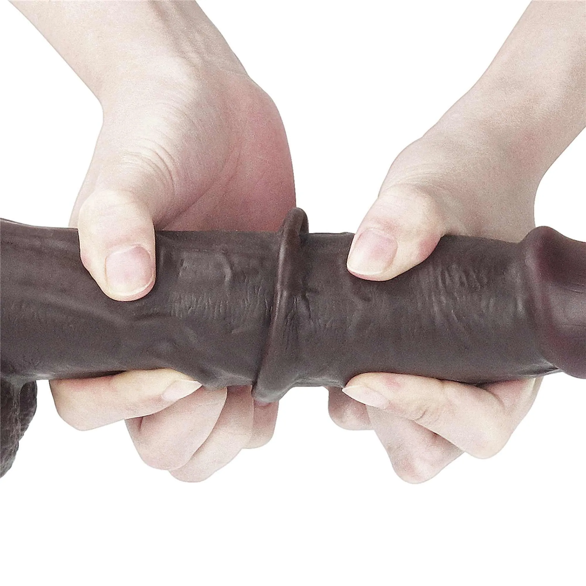 Lovetoy Sliding Skin - Dildo, Brązowy, 24 cm, XXXL