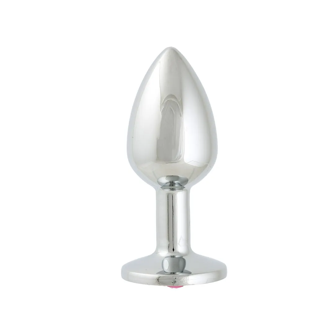 Simply Pleasure S - Korek analny z kryształkiem, Różowy, 7 cm, S
