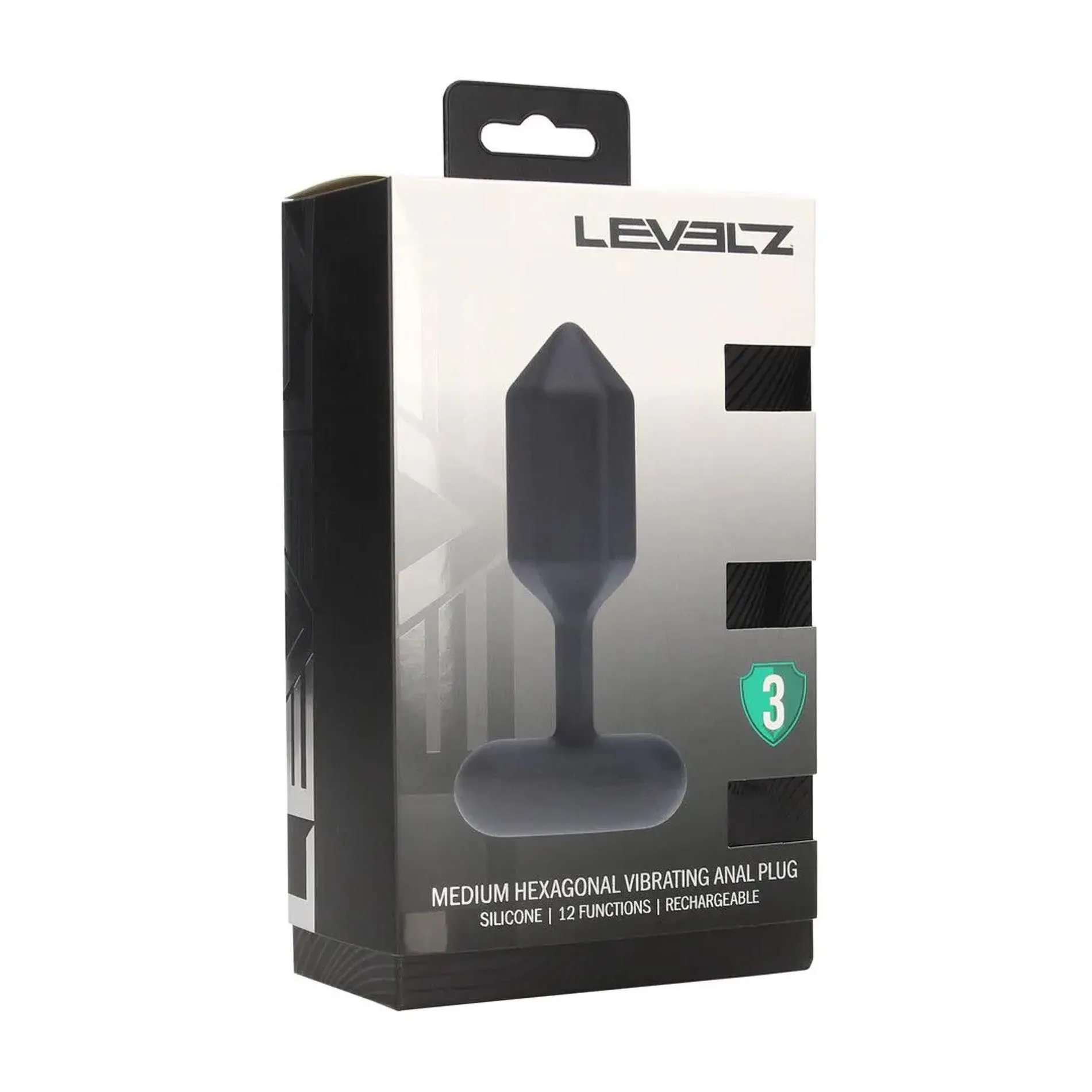 Shots Hexagonal Anal Plug - Korek analny, Czarny, 12.3 cm, M