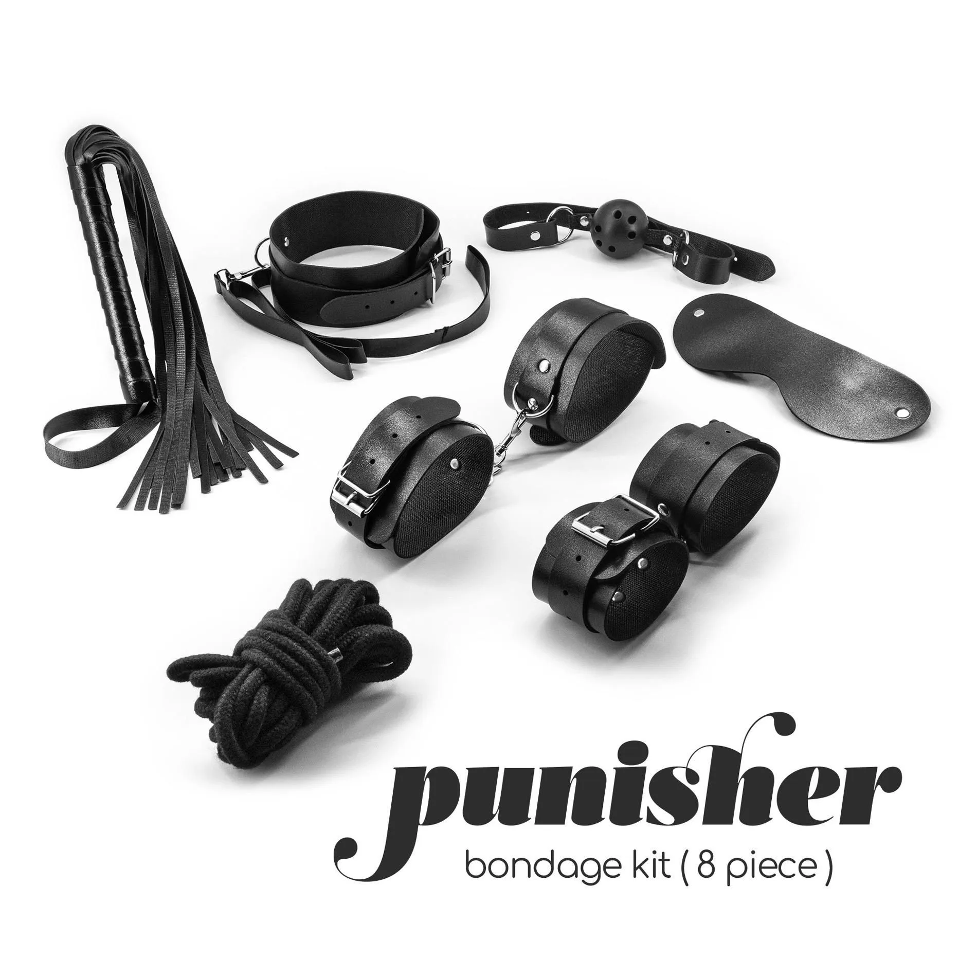 Crushious Punisher - Zestaw do bondage, Czarny