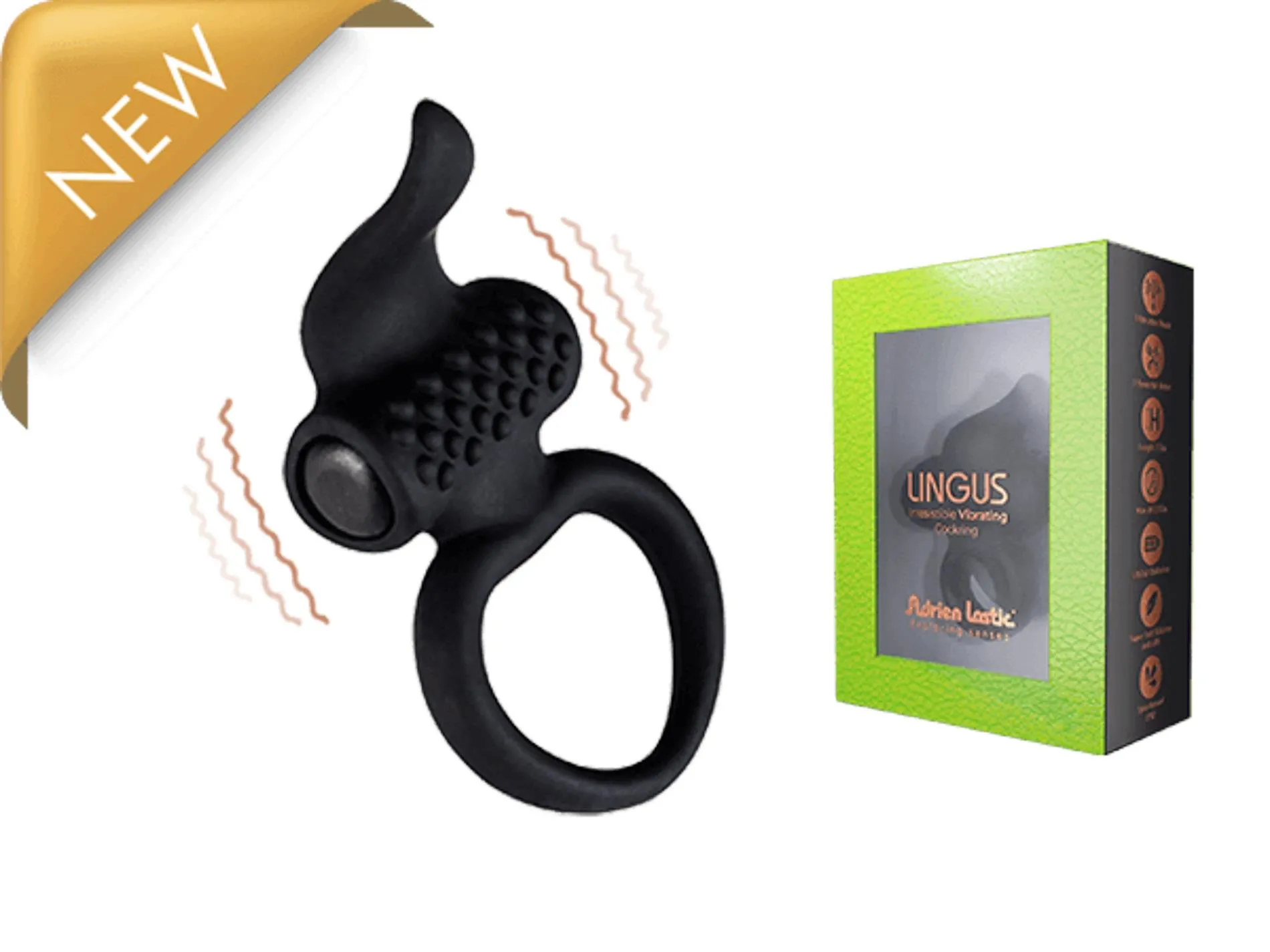 Эрекционное кольцо Adrien Lastic Ring-AD.Lingus, 7 см (черный)